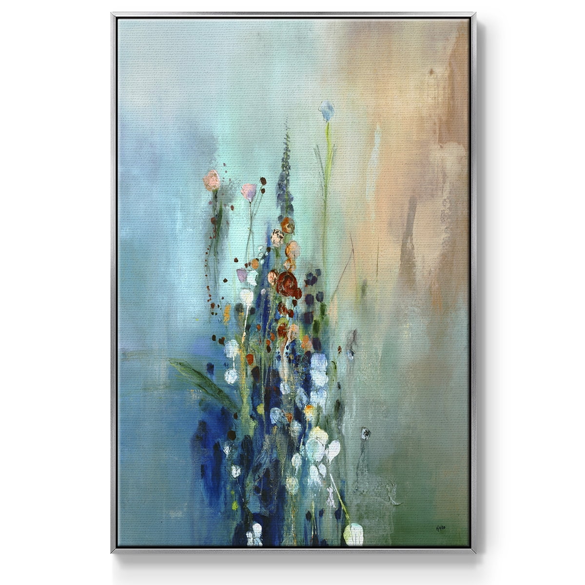 Current Air I Framed Premium Gallery Wrapped Canvas - Ready to Hang - 27 x 41 - Silver Floating Frame