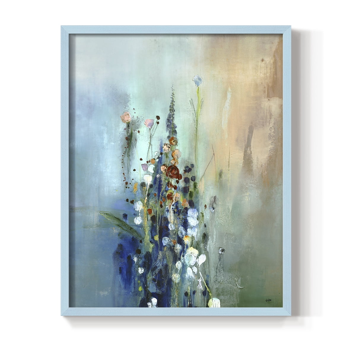 Current Air I Framed Print in Blue Solid Wood Framed Print No Nail Hanging