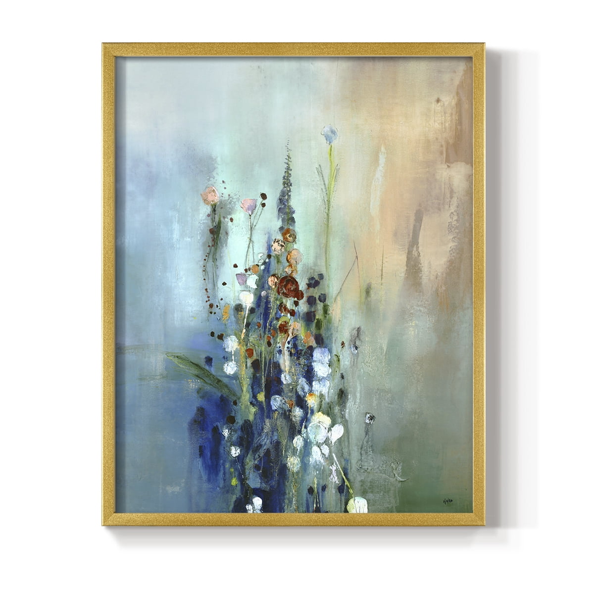 Current Air I Framed Print in Gold Solid Wood Framed Print No Nail Hanging