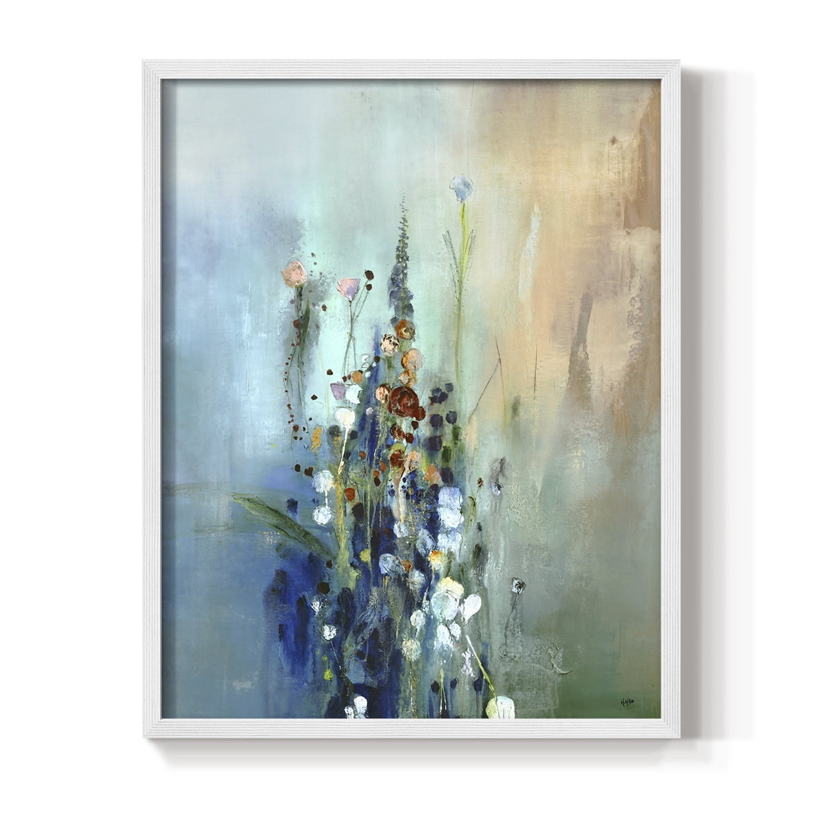Current Air I Framed Print in White Solid Wood Framed Print No Nail Hanging