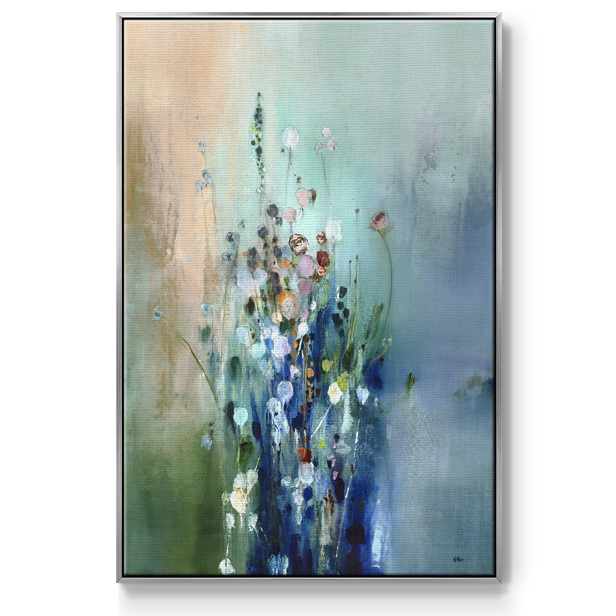 Current Air II Framed Premium Gallery Wrapped Canvas - Ready to Hang - 25 x 37 - Silver Floating Frame