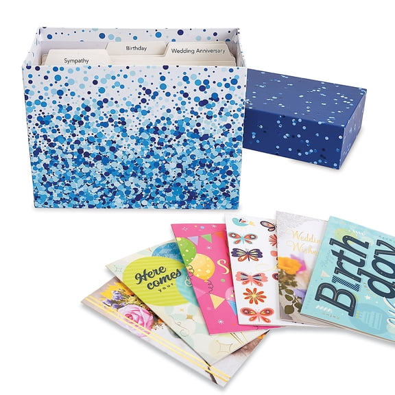 Current All Occasion Boxed Set of Assorted Greeting Cards with Card Organizer Box, 48 Pack, 5 x 7 Inch, 48 Pack