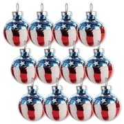 Current Americana Patriotic Glass Ornaments, Set of 12 Glass Decorations