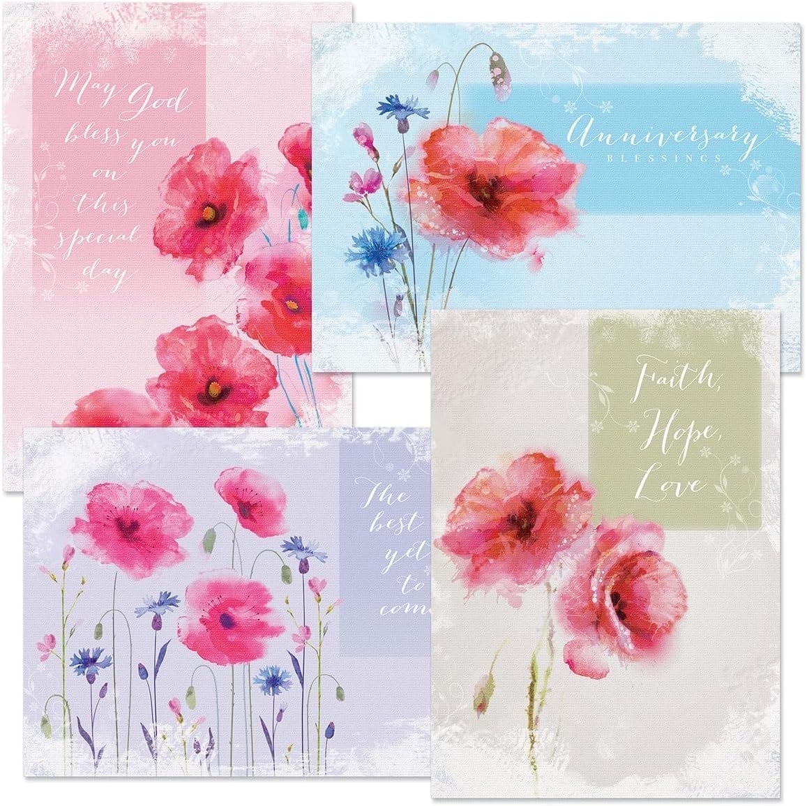 Current Wedding Anniversary Blessings Faith Cards- Set of 8, 5" x 7