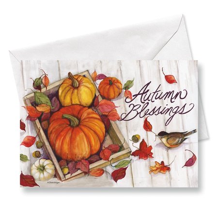 Current Autumn Blessings Thanksgiving Greeting Cards - Set of 8, Large 5 x 7-Inch