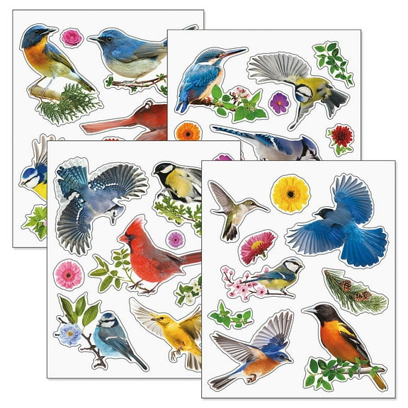 Current Bird Window Clings - Set of 35 Vinyl Door & Mirror Stickers, Spring, Holiday, Festive Decorations