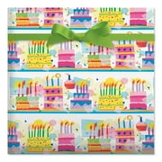 Current Birthday Cakes Jumbo Rolled Gift Wrap (1 Giant Roll, 61 sq. ft.) Peek-Proof, For Birthdays, Graduations, Baby Showers and More