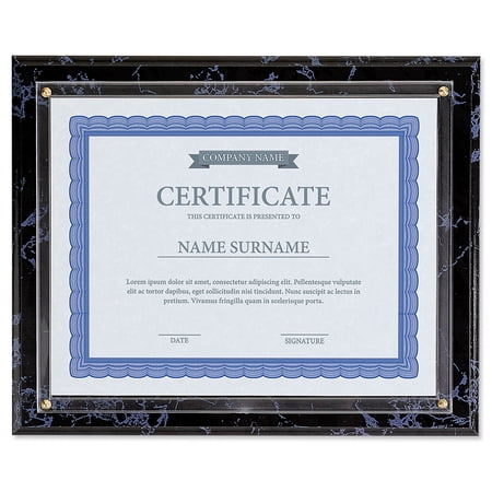 Current Black Marble Award Plaque - Slide-In 8.5x11 Certificate or Diploma, Wall Frame