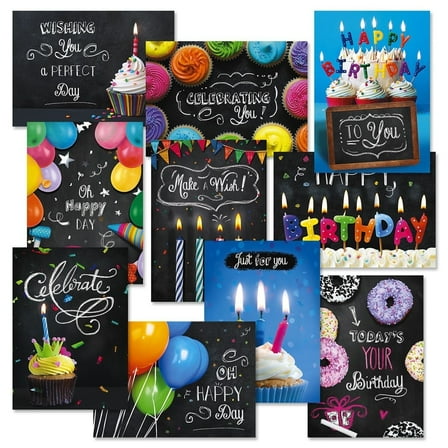 Current Bright Blackboard Birthday Greeting Card Value Pack, 18 Count, 5 x 7 Inches