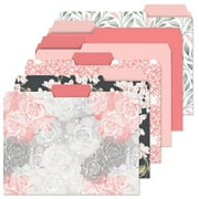 Current Charcoal & Coral File Folders Value Pack, Decorative, Set of 24, Staggered Tabs, 9.5 x 11.75