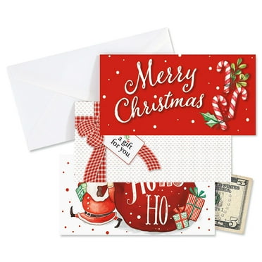 Current Christmas Cheer Cash or Gift Card Holders, Set of 6 (3 designs) Cash & Gift Card Holders for Holiday, 3 5/8" x 7" Folded, Envelopes included