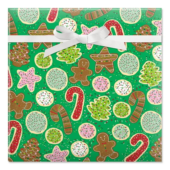 Current Christmas Cookies Rolled Gift Wrap Paper - Tear-Resistant, Jumbo Roll 23" x 32'