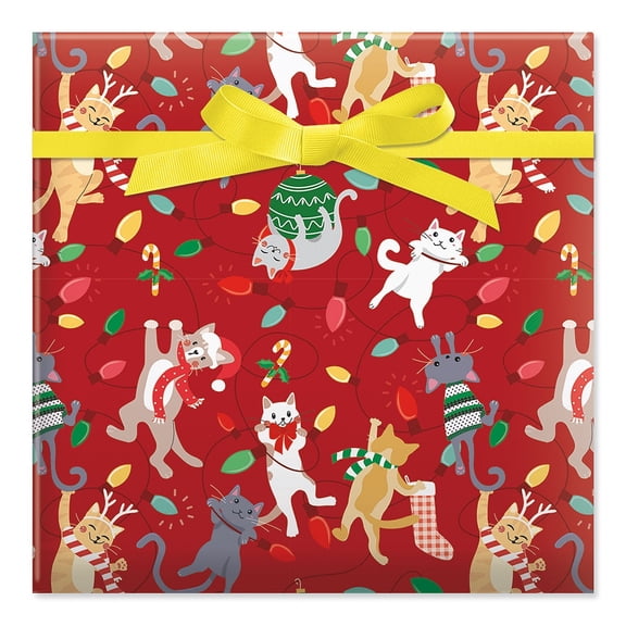 Current Christmas Kitties Christmas Rolled Wrapping Paper - Premium Jumbo 23-Inch x 32-Foot Gift Wrap Roll, 61 Square Feet Total