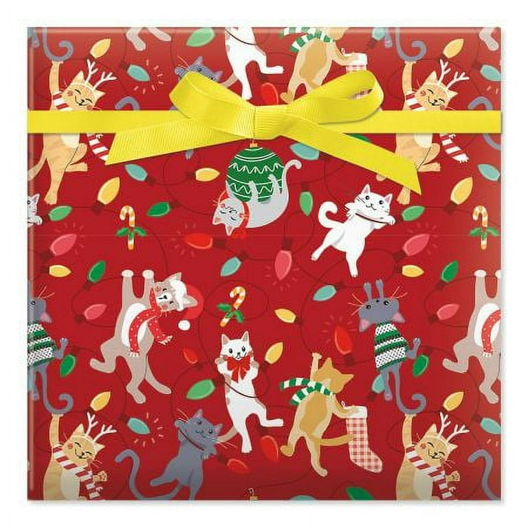 Current Christmas Kitties Christmas Rolled Wrapping Paper - Premium Jumbo 23-Inch x 32-Foot Gift Wrap Roll, 61 Square Feet Total, Size: Large