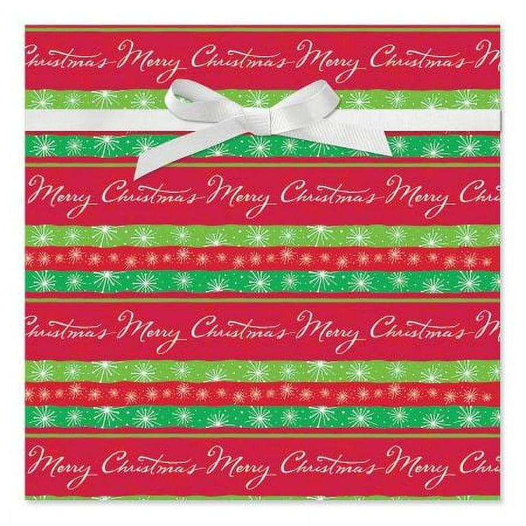 Current Merry Christmas Script Rolled Wrapping Paper - Premium Jumbo  23-Inch x 32-Foot Gift Wrap Roll, 61 Square Feet Total