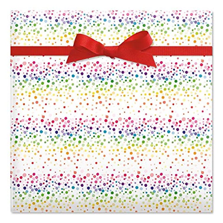 Current Birthday Confetti Jumbo Rolled Gift Wrap - 67 Sq. ft. Heavyweight, Tear-resistant and Peek-Proof Wra