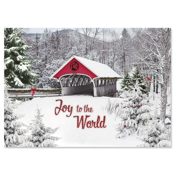 Current Covered Bridge Christmas Cards - Set of 18, 5" x 7" Holiday Greeting Cards with Envelopes
