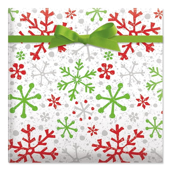 Current, Snow Crackle Red Jumbo Christmas Gift Wrap, Heavyweight ...