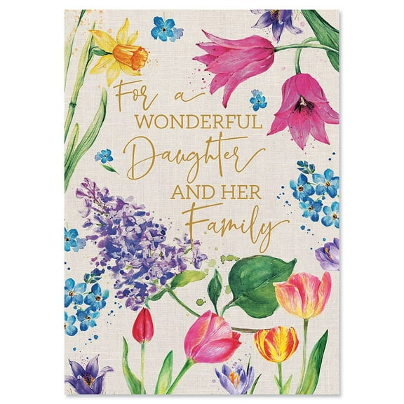 Current Daughter Family Easter Greeting Card - Single Card, Large 5" x 7", Easter Floral Card