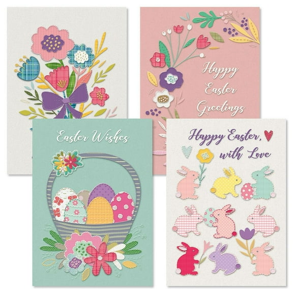 Current Deluxe Foil Religious Easter Stitching Cards - Set of 8 with White Envelopes
