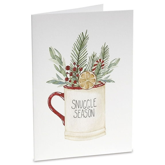 Current Deluxe Gold Foil Snuggle Season Christmas Cards - Set of 15, Large 5 x 7