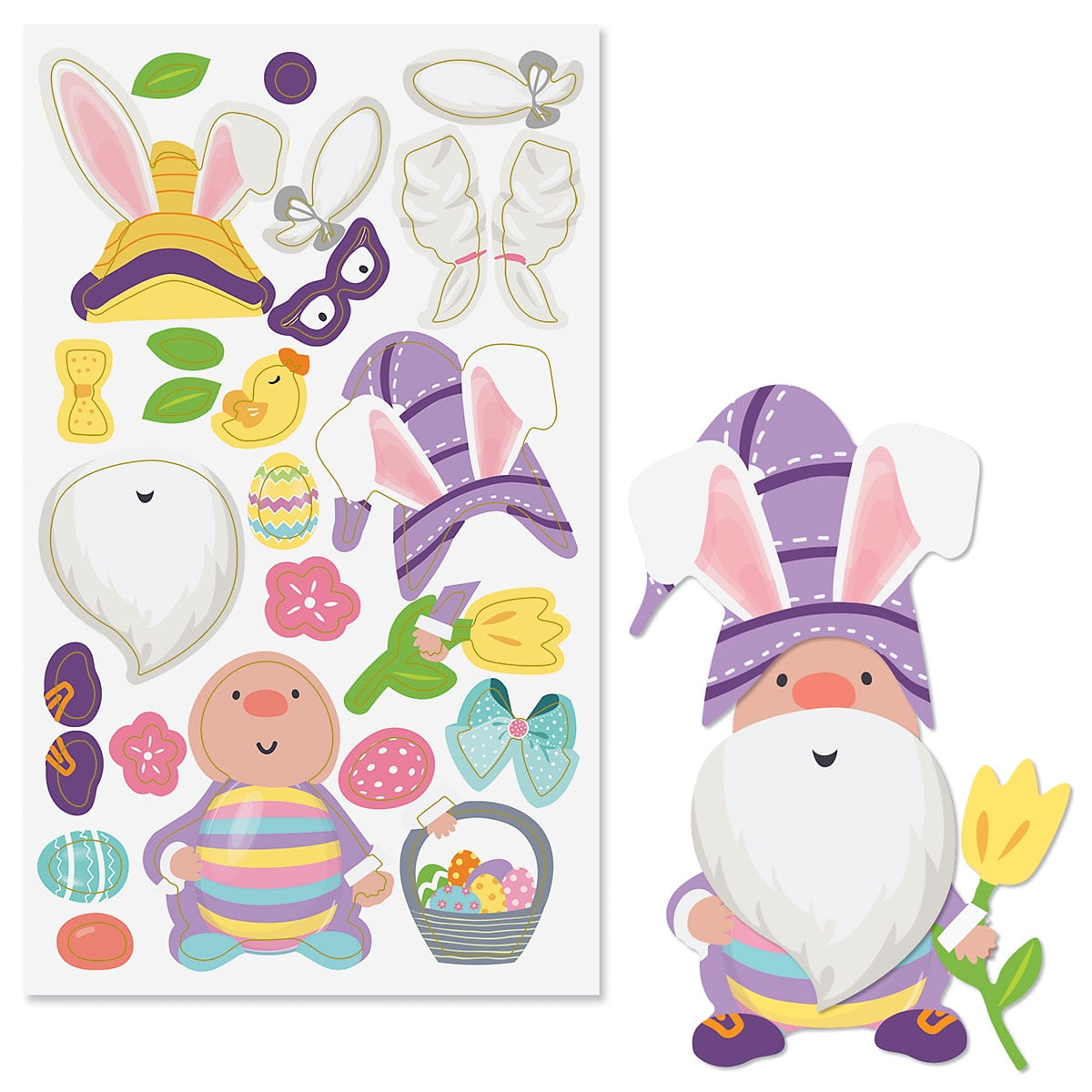 Current Easter Build-a-Gnome Sticker - Set of 12, Easter Decorating ...