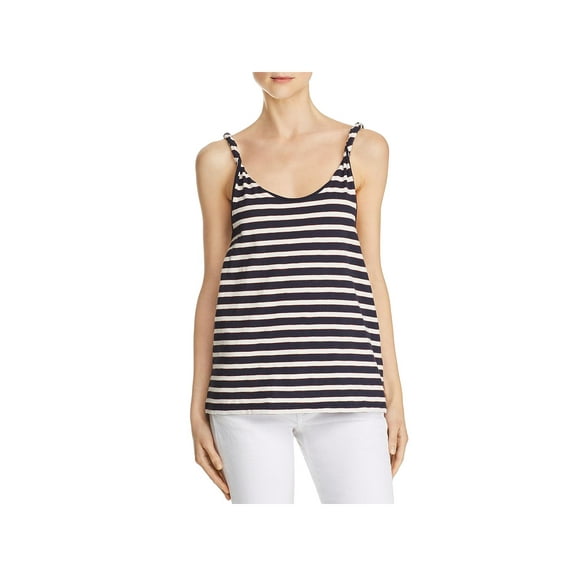 Current/Elliott Womens Juniors Cotton Striped Tank Top Navy 2