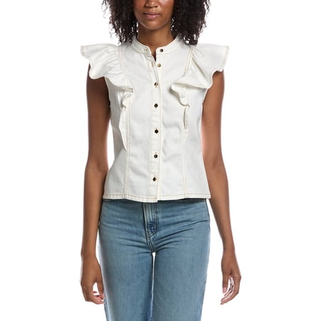 Current/Elliott womens Mandarin Collar Vest, m, White
