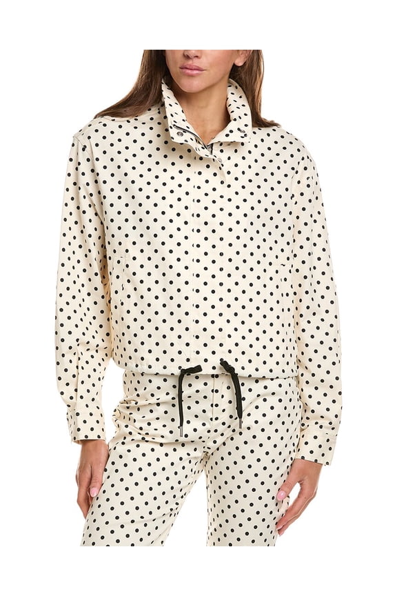 womens Mock Neck Jacket, m, White