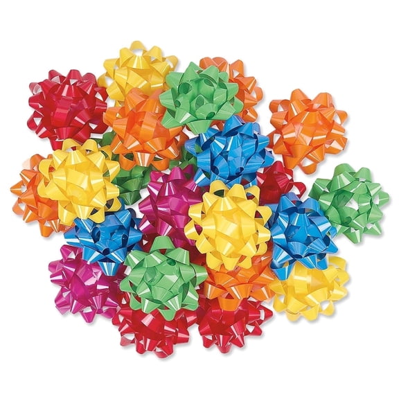 Current Bright Stars Gift Package Bows - Set of 36, Multicolor, Birthday Gift Wrapping , 3.5"