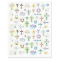 thumbnail image 1 of Current Faith Crosses Stickers - Flower Stationery, 2 Full-Size 8 1/2" x 11" Sheets, Variety Pack, Decals, Festive, Kids Classroom Activities, Party Favors, Crafts, Scrapbooking, 1 of 5