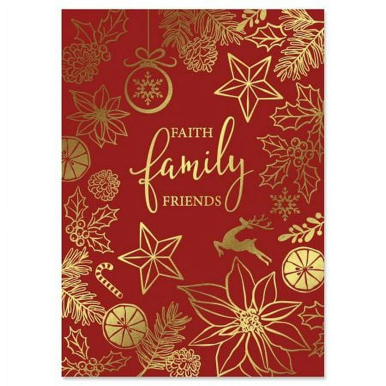 Current Faith Family Friends Deluxe Nonpersonalized Christmas Cards - Holiday Greeting Cards, Set of 14, Large 5 inch x 7 inch, Envelopes Included