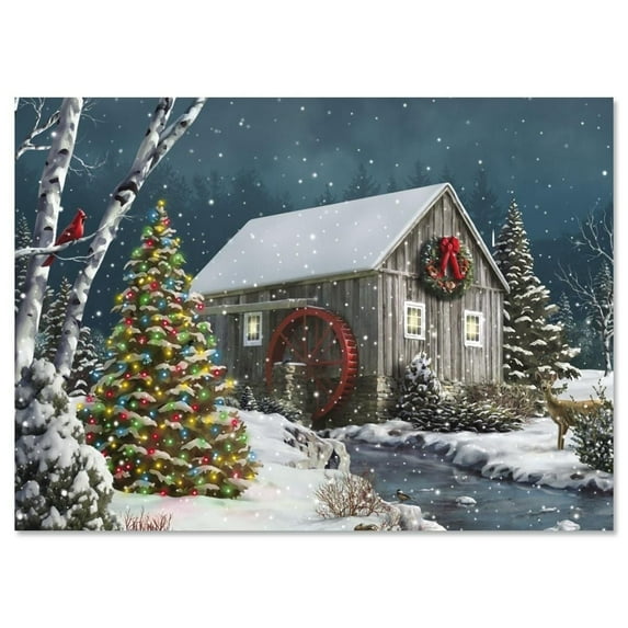 Current Falling Snow Christmas Cards - Set of 18, Holiday Greeting Cards, 5 x 7"
