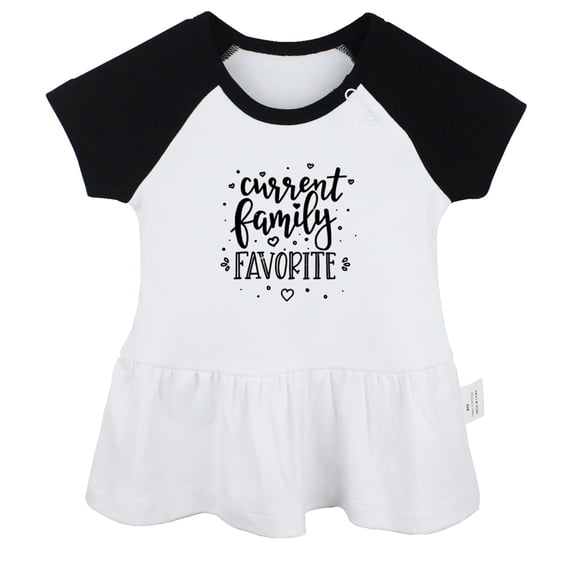 Current Family Favorite Funny Dresses For Baby, Newborn Babies Skirts, Infant Princess Dress, 0-24M Kids Graphic Clothes (Black Raglan Dresses, 0-6 Months)
