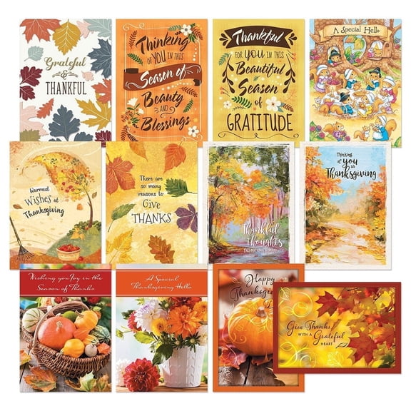 Current Family & Friends Thanksgiving Cards Value Pack - 12 Large 5 x 7-Inch