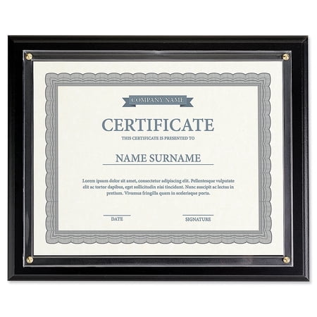 Current Flat Black Certificate Award Plaque - Slide-In 8.5" x 11" Certificate or Diploma, Wood Wall Frame, 11 inches by 13.5 Inches