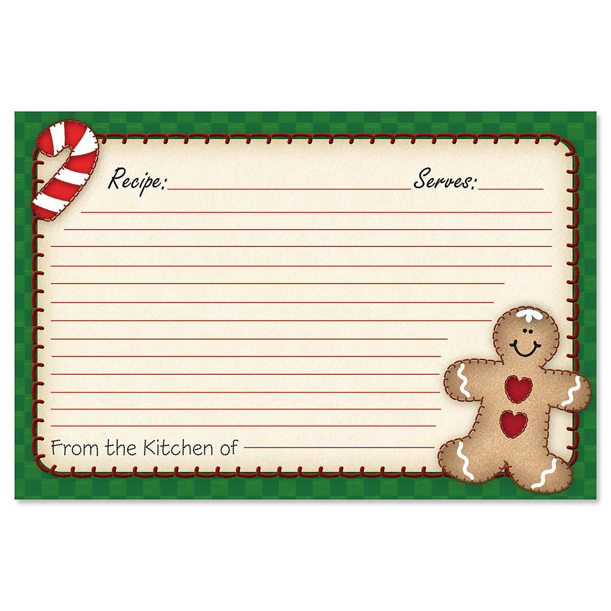 Current Gingerbread Man Recipe Cards - 4 x 6", Set of 48