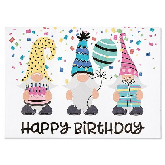 Current Gnomes Birthday Greeting Cards Single Pack - Whimsical, One Count, Single Design, Large 6 3/4" x 4 1/2" Inch Cards, Sentiments Inside, Envelopes Included