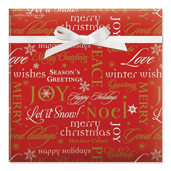 Current Good Tidings Christmas Premium Jumbo Rolled Gift Wrap, 23" x 32', 61 Sq. ft.