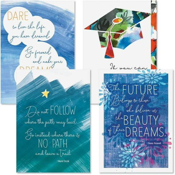 Current Graduation Dreams Inspire Cards - Set of 8, 5 x 7 Inches, Congratulations Grad Cards