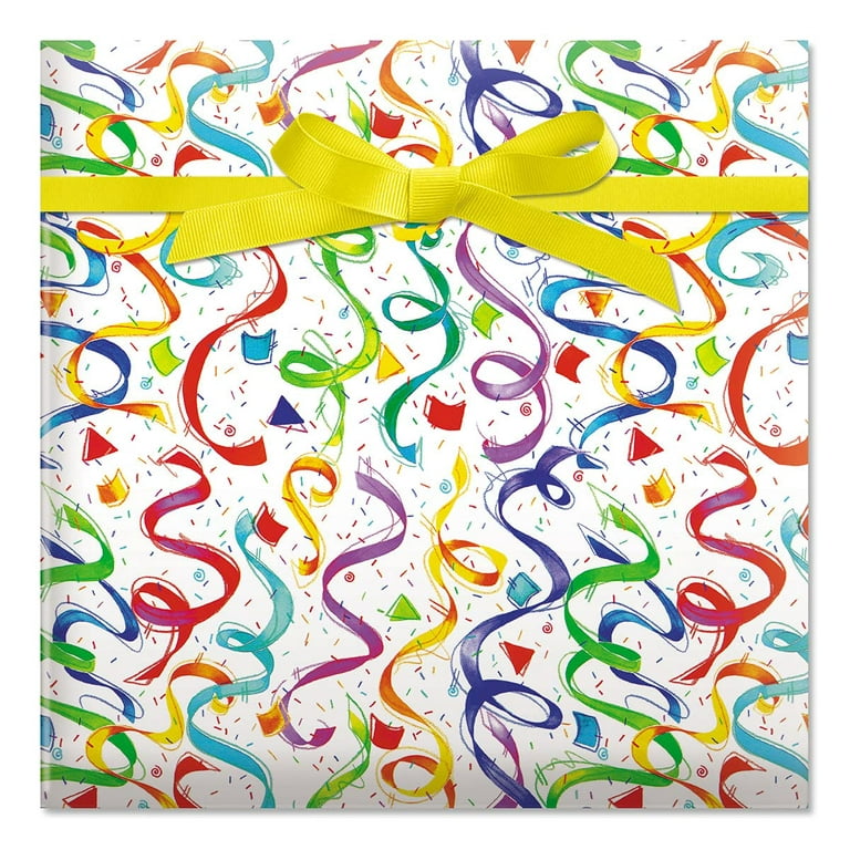 Current Happy Birthday Confetti Jumbo Roll Heavyweight Gift Wrap Paper, 61  sq ft 