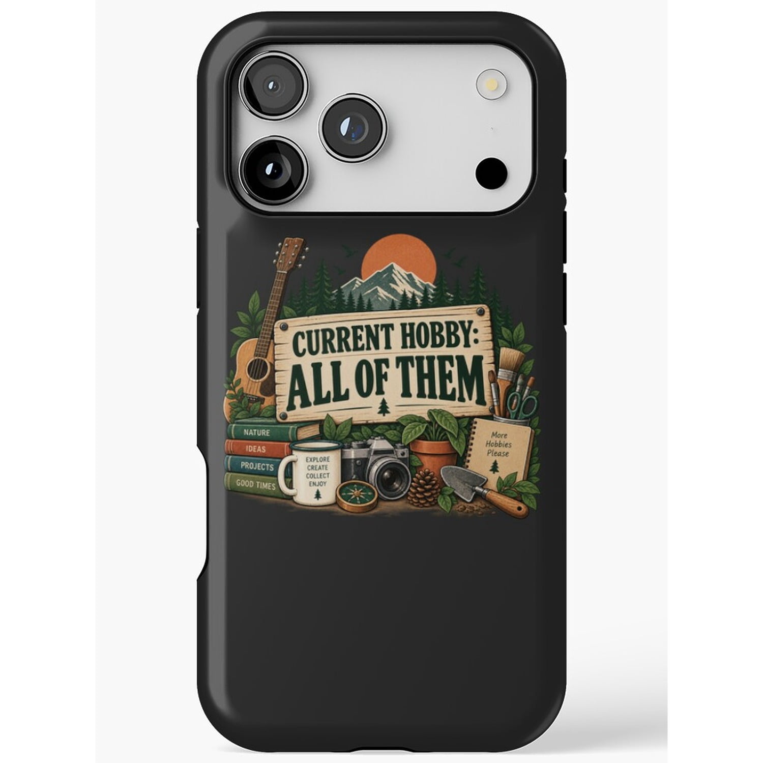 Green Collage Design Current Hobby All of Them Outdoor Collage Tough iPhone Case ...