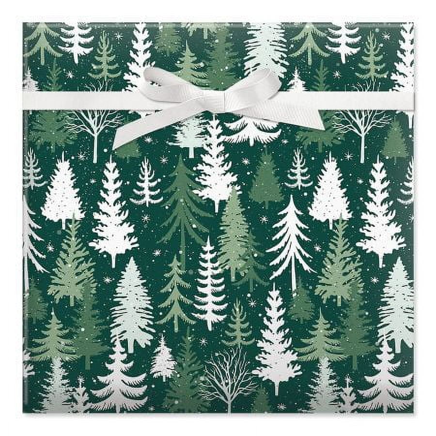 Christmas Woodland Trees Wrapping Paper Sheets, Winter Gift Wrap, Wrapping  Paper Roll 