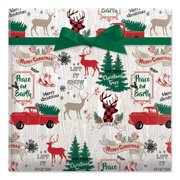 Current Holiday Lodge Jumbo Rolled Gift Wrap - 1 Giant Roll, 23" x 32', Tear-Resistant Wrapping