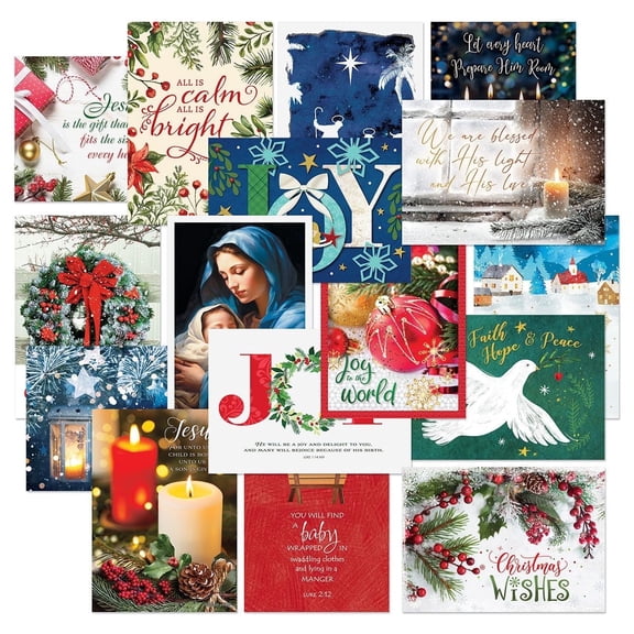 Current Joy Religious Christmas Cards Value Pack, Set of 32, 5" x 7"