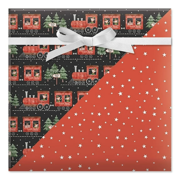 Current Jumbo Double-Sided North Pole Express Rolled Wrapping Paper , Jumbo Roll 61 sq. ft.