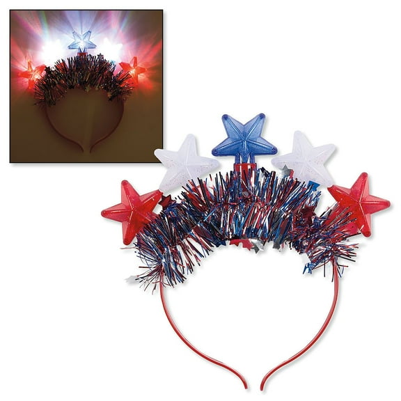 Current LED Patriotic Stars Headbands - Set of 2, Party, 4th of July, Festive