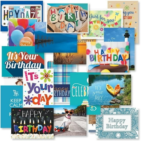 Current Mega II Birthday Greeting Cards, Set of 40, 5" x 7"