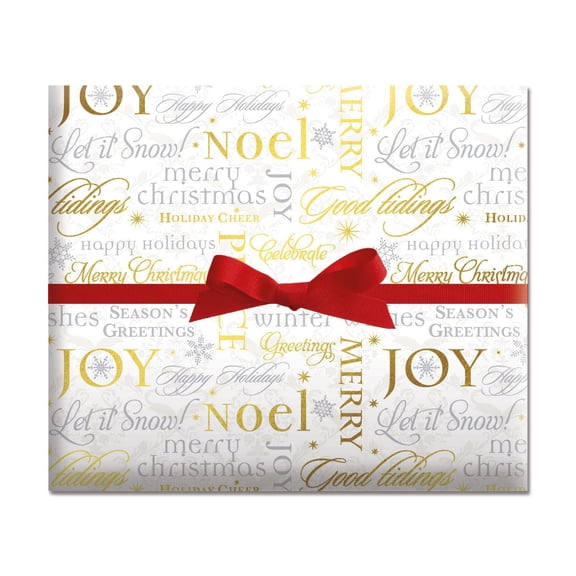 Current Metallic Script Jumbo Rolled Multi-color Paper Gift Wrap Paper, 67 sq ft.