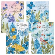 Current Misty Meadows Get Well Cards, Set of 8, 2 each of 4 beautiful designs, Envelopes included, 5" x7", Printed in the USA